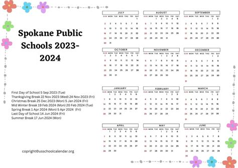 Spokane School Calendars Tips