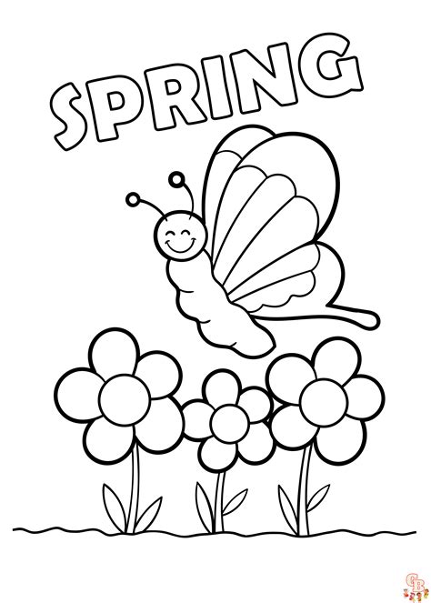 Spring coloring pages free