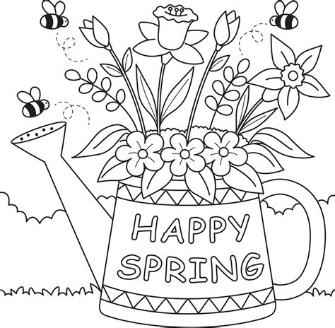 Spring flower coloring pages