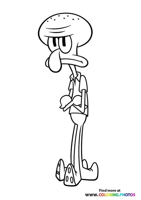 Squidward coloring page