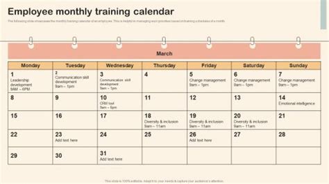 Staff Development Calendar