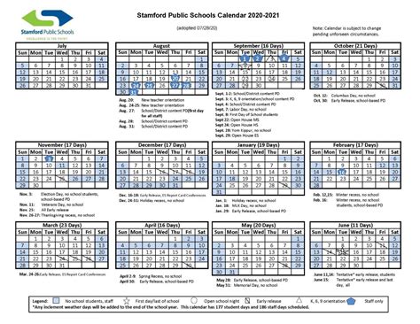 Stamford High School Calendar Image 1