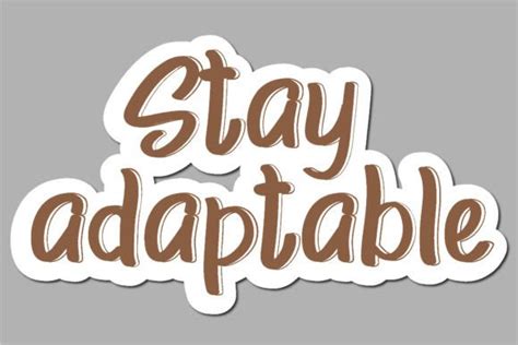 Stay Adaptable and Flexible