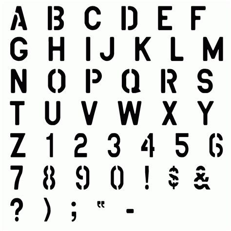 Description of stencil letter fonts