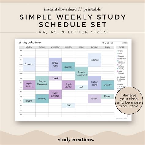 Study Schedule