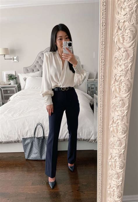 Styling navy pants for work