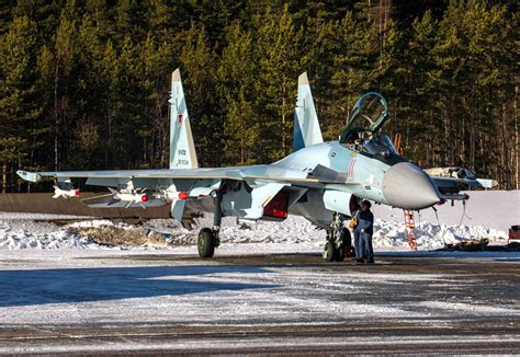 Su-35s Flanker-E Fighter Jet in Flight