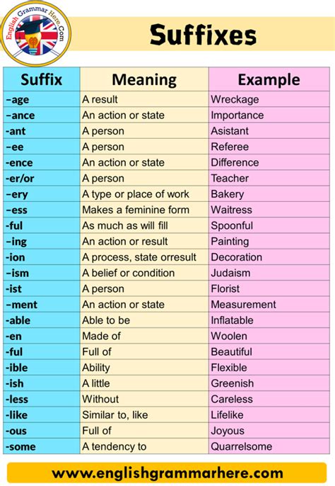 Su suffix words