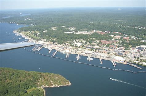 Submarines docked at Naval Submarine Base New London