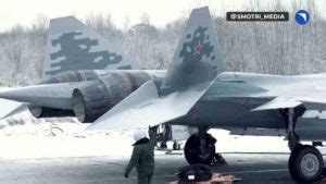 Sukhoi Su-57 canted vertical stabilizer