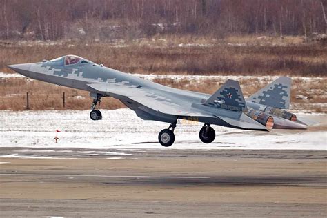 Sukhoi Su-57 on the runway