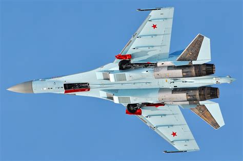 A Sukhoi Su-35 executing a precision landing