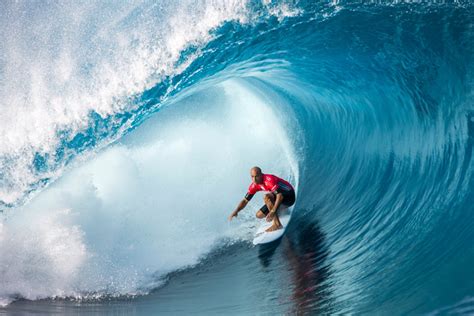 Surfing champion in action