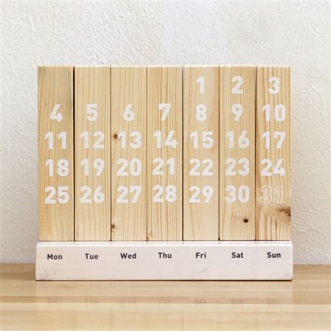 A sustainable wooden calendar made from eco-friendly materials