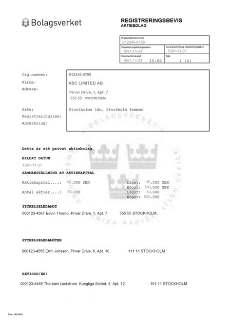 Swedish Business Registration