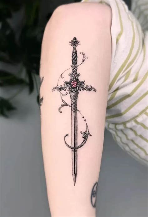 Sword tattoo placement and size