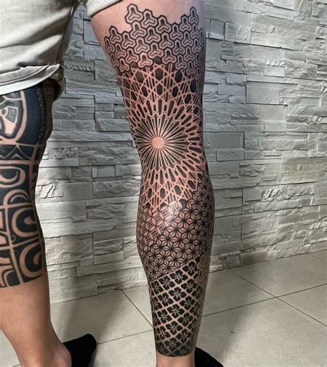 Symmetrical geometry tattoos