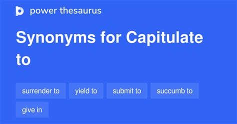 Synonyms for Capitulate