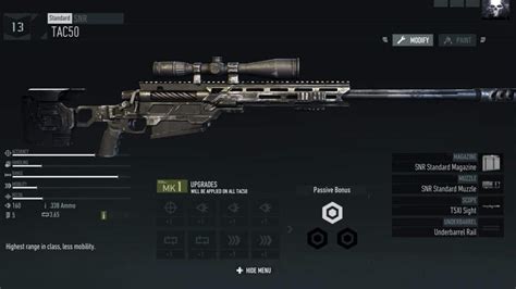 Tac 50 Sniper perks