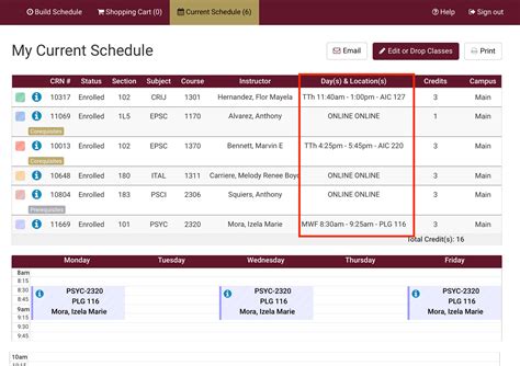 TAMIU Calendar Time Management