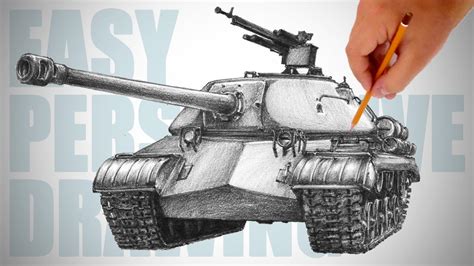 Tank drawing with camouflage pattern