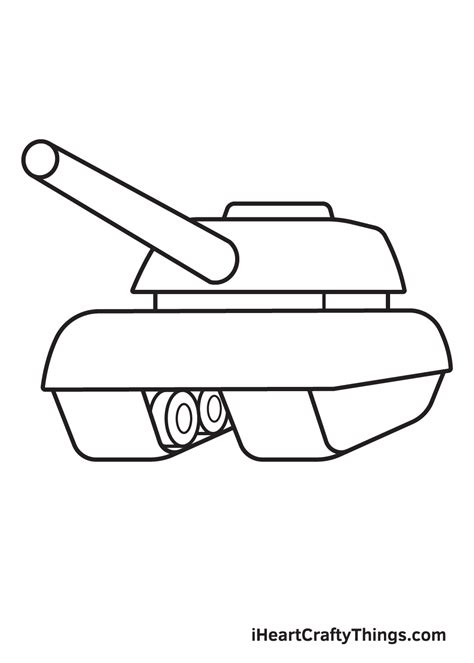 Tank drawing with detailed tracks