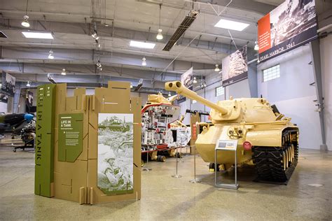 Tank exhibits on display at the Museum of American Armor