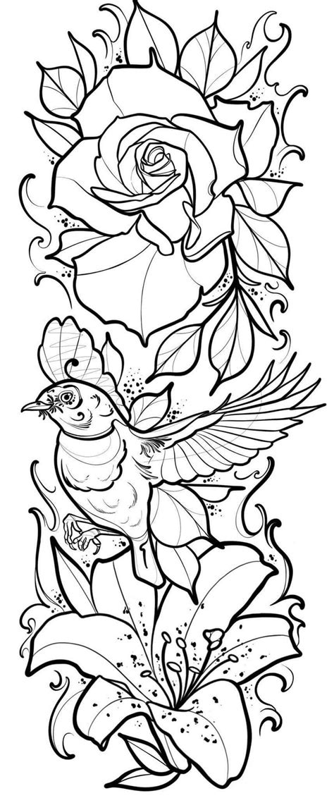 Tattoo coloring sheets with animals