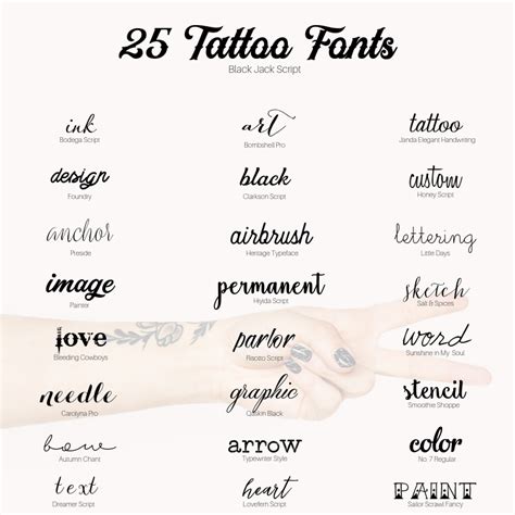 Tattoo Font Styles Inspiration