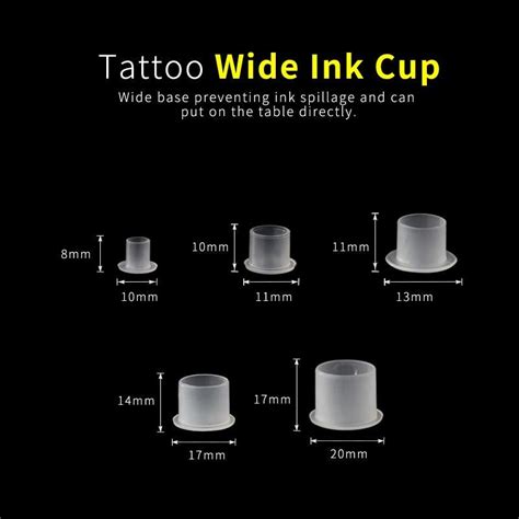 Tattoo ink cup sizes