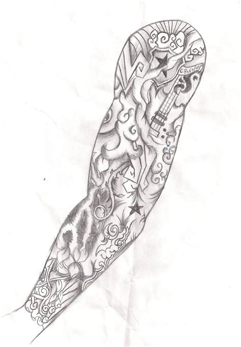 Tattoo sleeve stencils provide a clear outline of the design