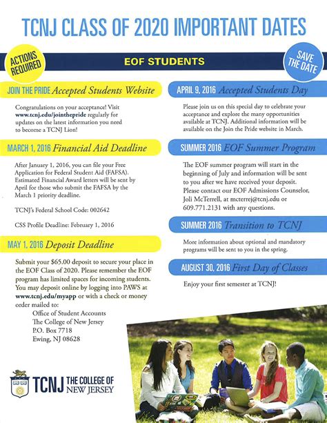 TCNJ Registration Deadlines