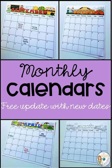 Teacher Calendar Template