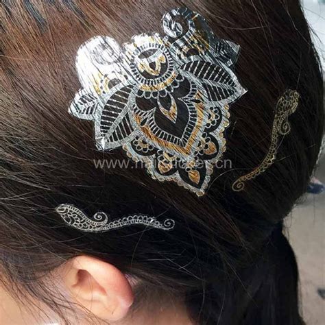 Temporary hair tattoo designs