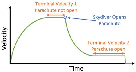 Illustration of terminal velocity graph