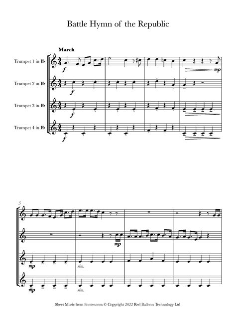 The Battle Hymn of the Republic sheet music