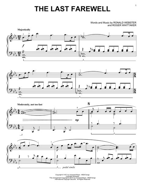 The Final Farewell sheet music