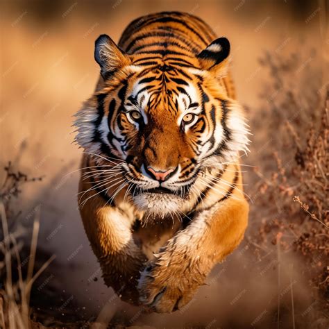 Tiger Chasing Prey