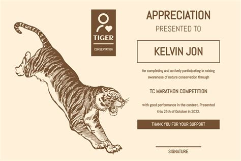 Tiger conservation templates