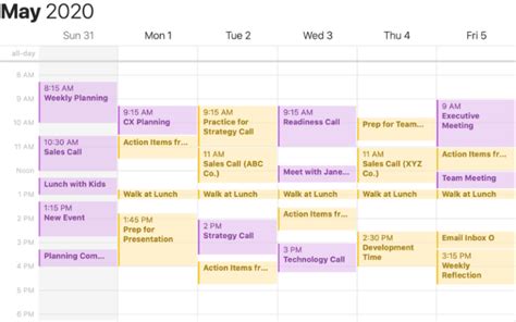 Time Management Calendar