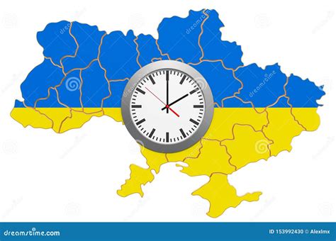 Map of Ukraine showing its time zone