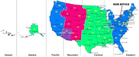 An infographic illustrating time zone differences