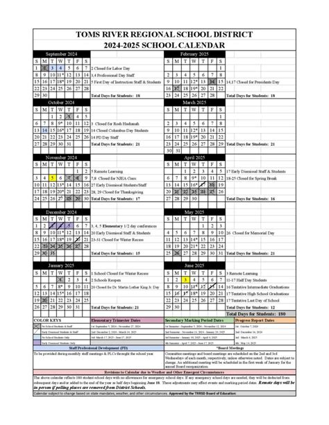 Toms River Schools Calendar Image 10