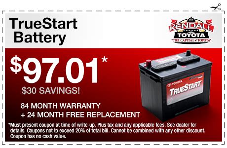 Toyota Battery Coupons