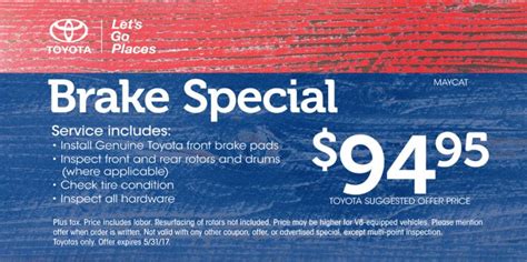 Toyota Brake Service Coupons