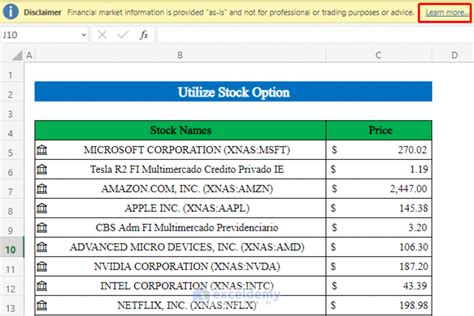 Track share price methods