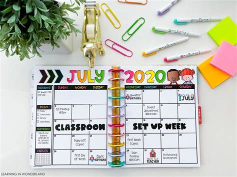 Traditional Calendar for Teachers