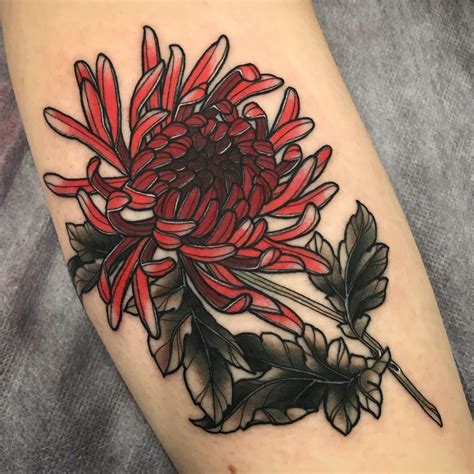 Traditional chrysanthemum tattoo