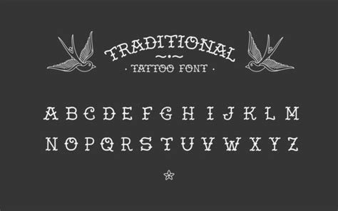 Traditional tattoo font samples