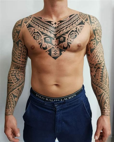 Tribal chest tattoos for men